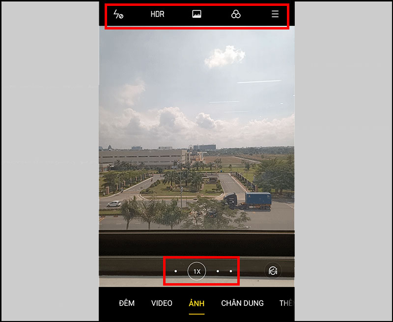 Giao diện camera của máy