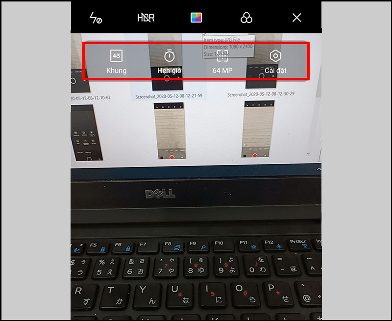 Biểu tượng 3 gạch trong phần camera