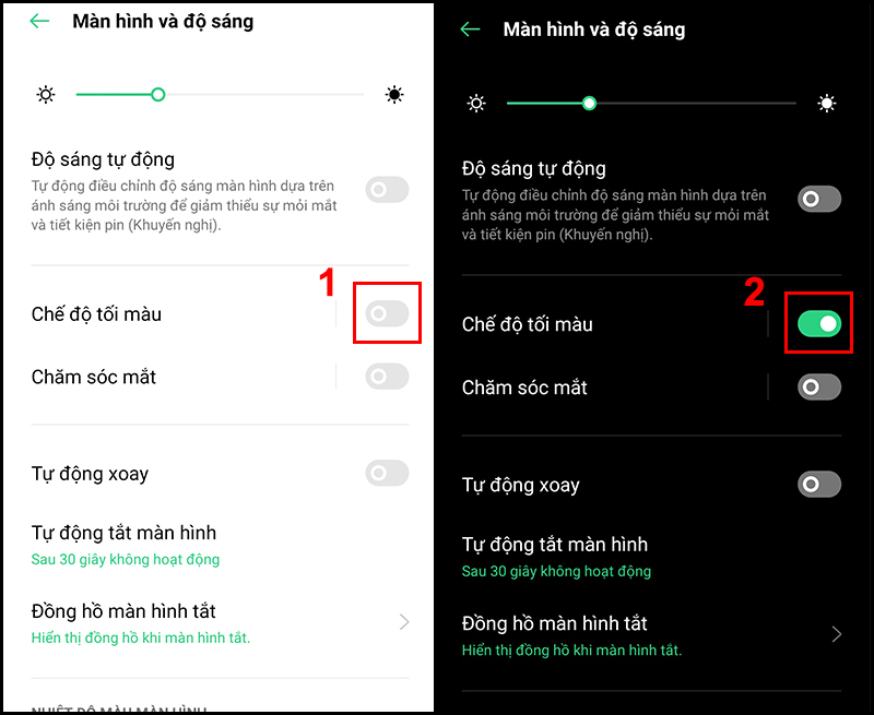 Gạt n&uacute;t qua phải để k&iacute;ch hoạt 