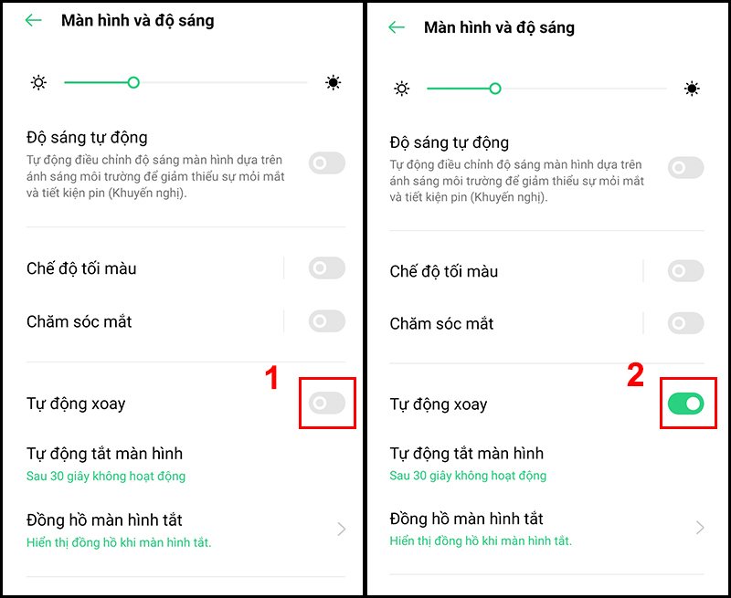 T&iacute;nh năng Tự động xoay
