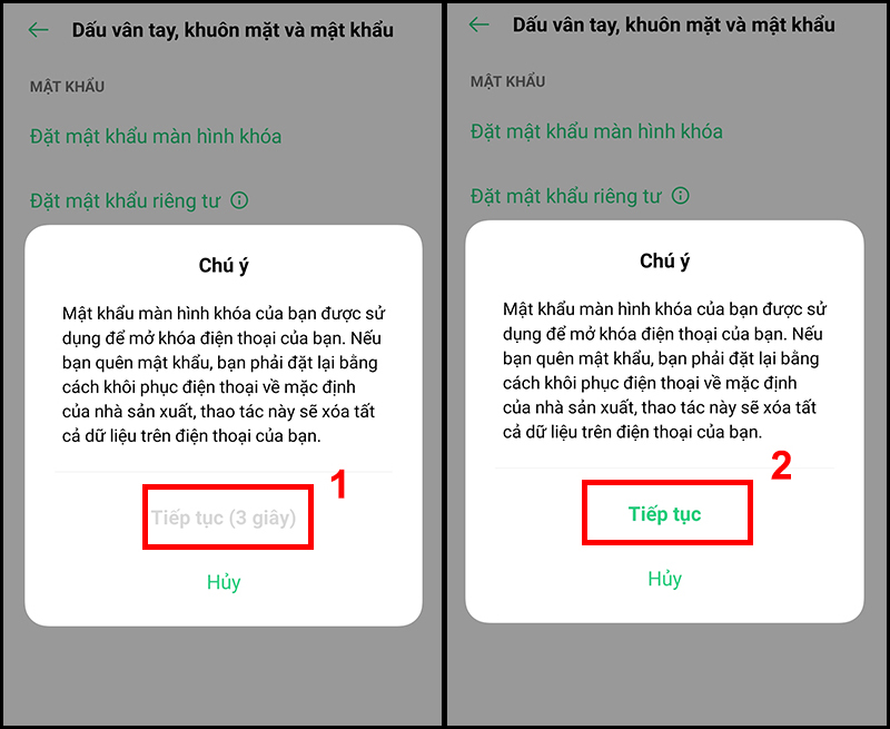 Lưu &yacute; về việc đặt mật khẩu