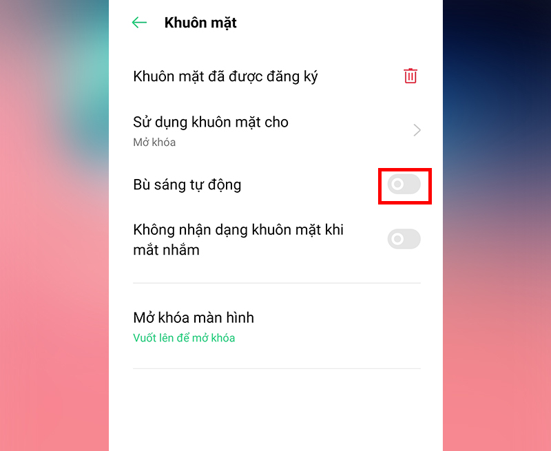 Gạt n&uacute;t qua phải để k&iacute;ch hoạt
