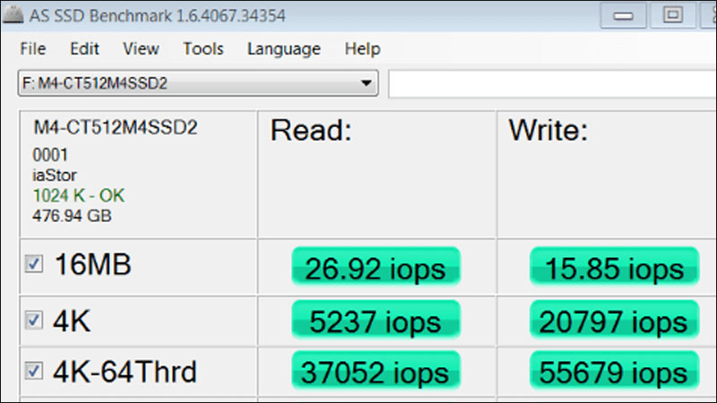 Phần mềm AS SSD Benchmark