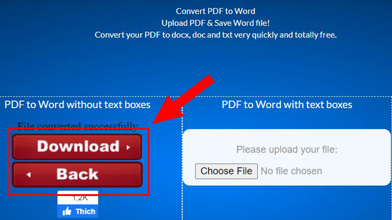 Lưu file Word vừa chuyển đổi về máy bằng cách nhấn Download