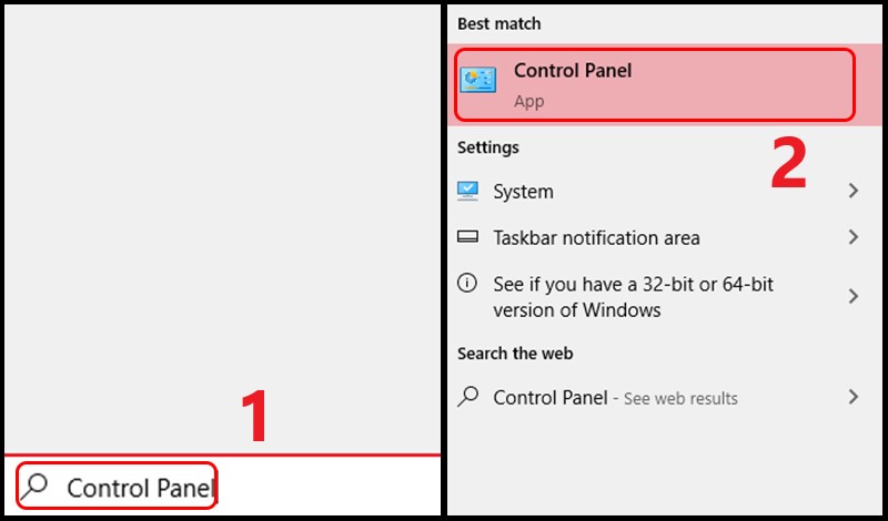 Vào Control Panel