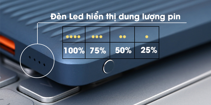 Bốn đèn LED của sạc dự phòng