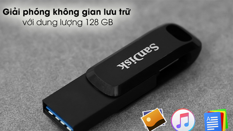 USB Sandisk có khả năng lưu trữ dung lượng lớn