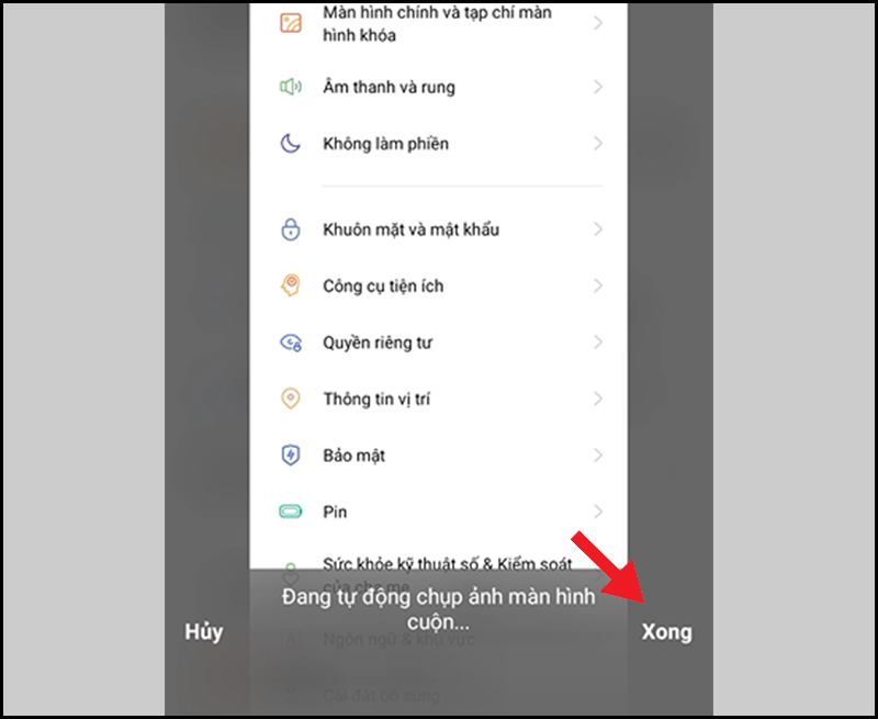 Nhấn n&uacute;t Xong để lưu lại