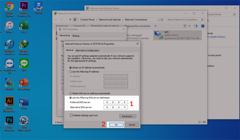 Nhập dải DNS