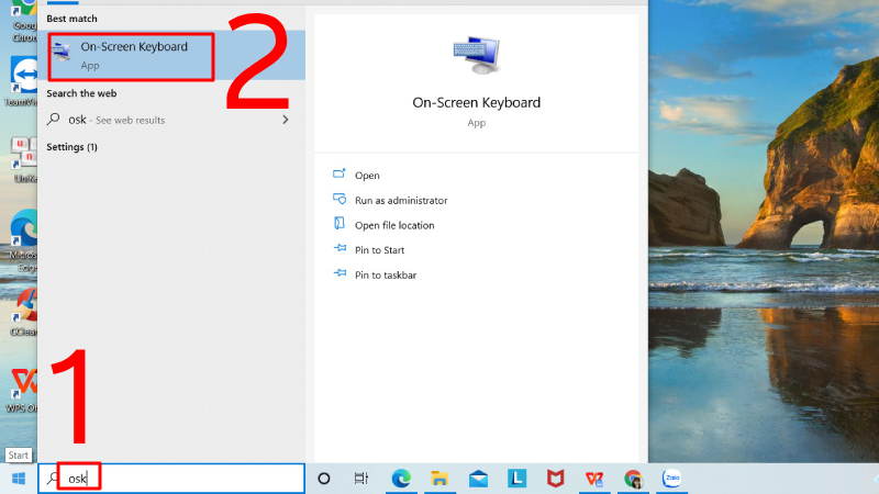 Chọn On - Screen Keyboard trên màn hình