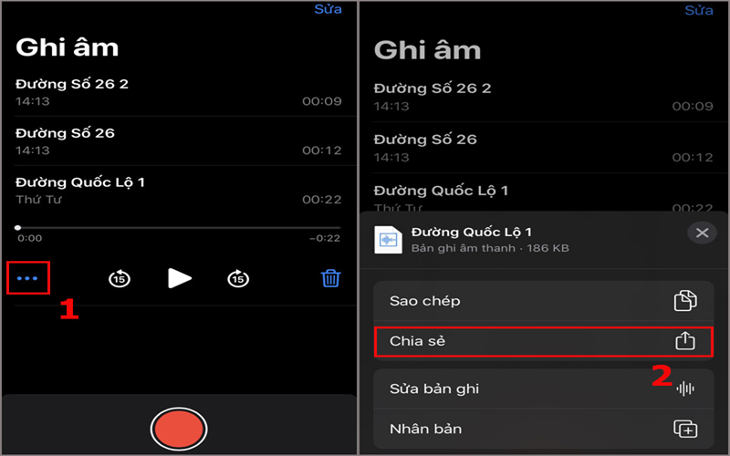Chia sẻ bản ghi âm