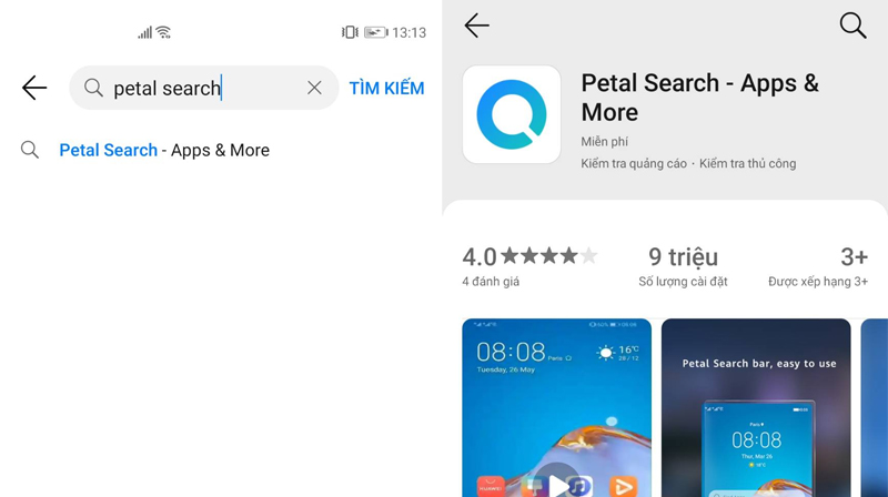 Cách tìm Petal Search bằng AppGallery