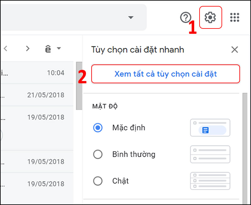 Vào Cài đặt Gmail.