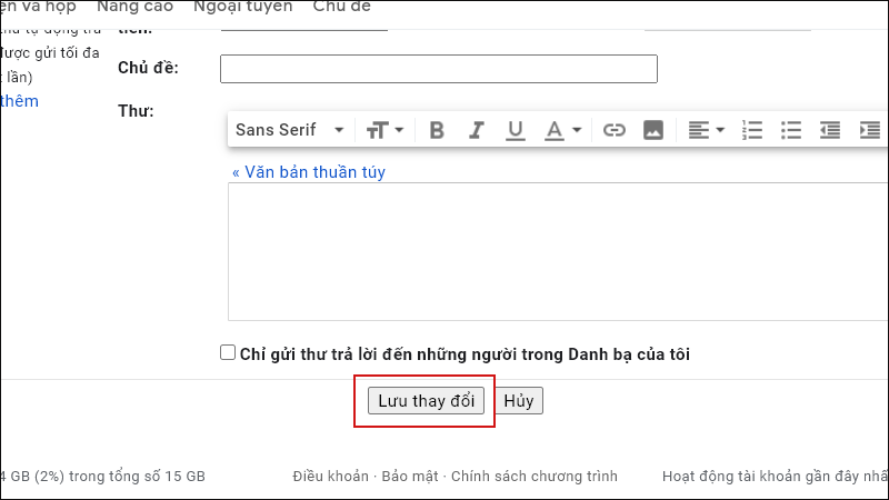 Nhấn lưu để lưu các thay đổi Nhấn lưu để lưu các thay đổi