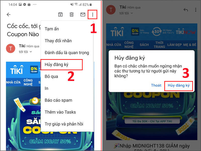 Hướng dẫn cách chặn thư quảng cáo trong Gmail trên điện thoại (2)