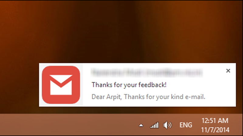 Hiển thị thông báo Gmail trên màn hình desktop mỗi khi có thư đến