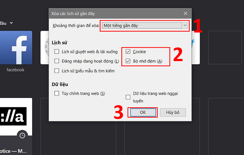 Cách xóa cache và cookies trên Chrome, Cốc Cốc và Firefox hiệu quả