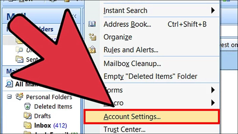 Chọn Account Settings
