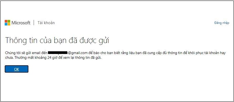 Thông tin đã được nhận