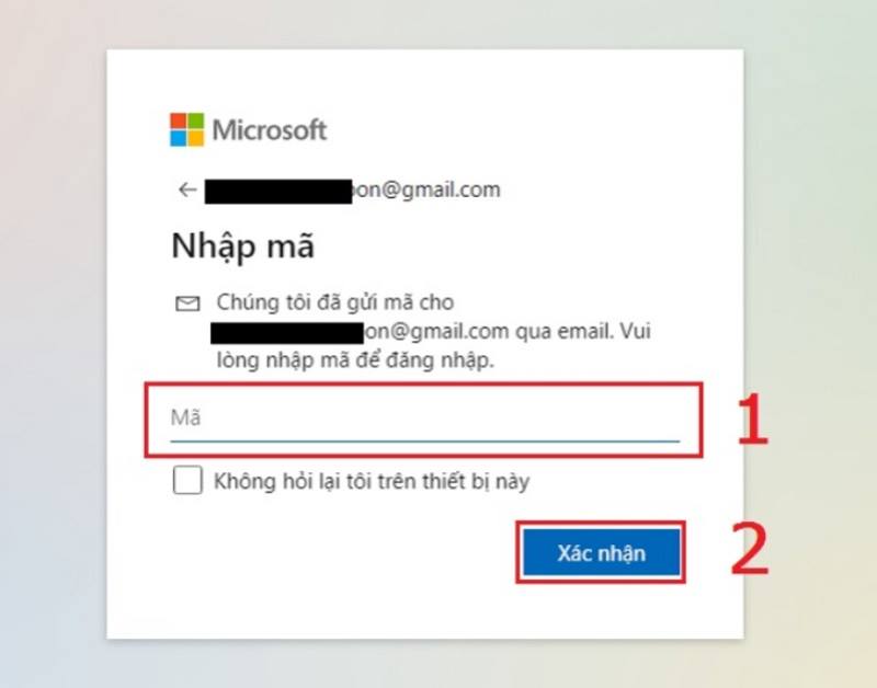 Nhận mã xác thực