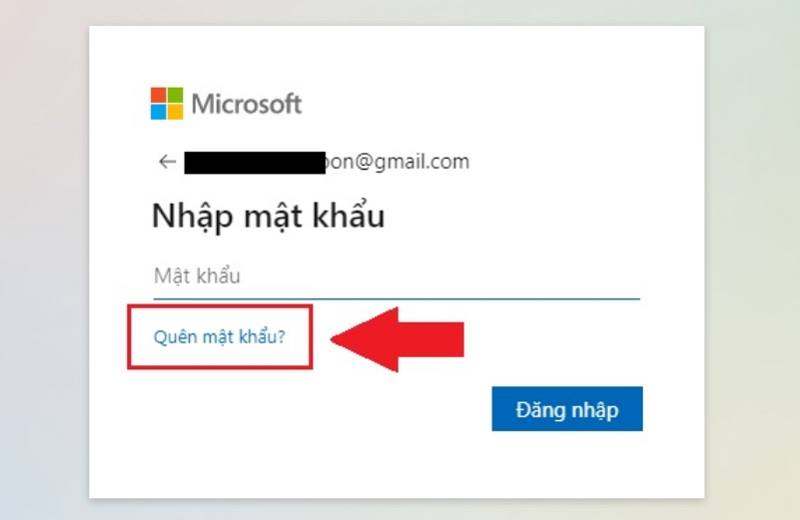 Chọn quên mật khẩu. 