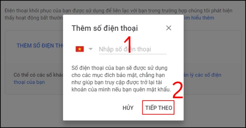 Nhập số điện thoại