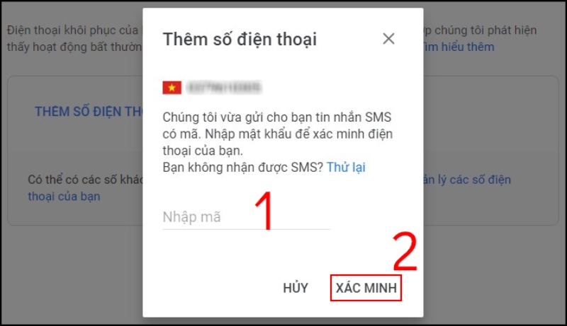 Xác minh số điện thoại