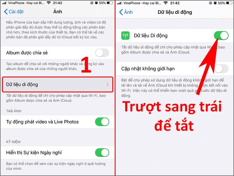 Cách tắt đồng bộ tài khoản iCloud, ảnh, danh bạ trên iPhone đơn giản