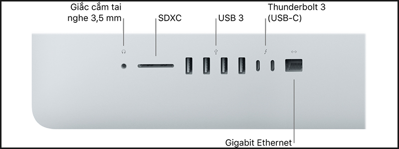 Các cổng kết nối trên màn hình Apple