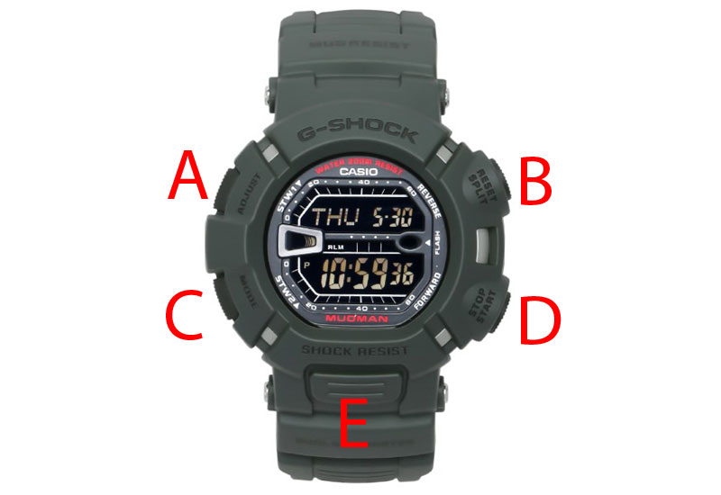 Hướng dẫn chỉnh giờ Đồng hồ G-Shock dòng G-9000