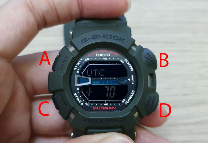 Hướng dẫn chỉnh giờ Đồng hồ G-Shock dòng G-9000