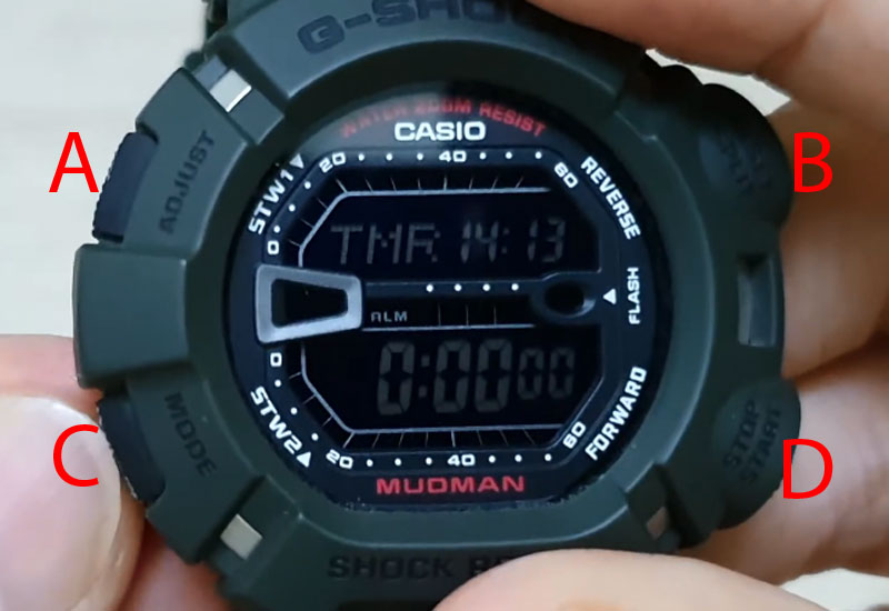 Hướng dẫn chỉnh giờ Đồng hồ G-Shock dòng G-9000