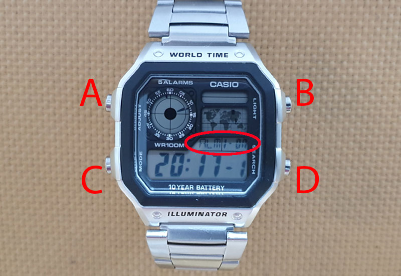 Hướng dẫn chỉnh giờ Đồng hồ Casio AE