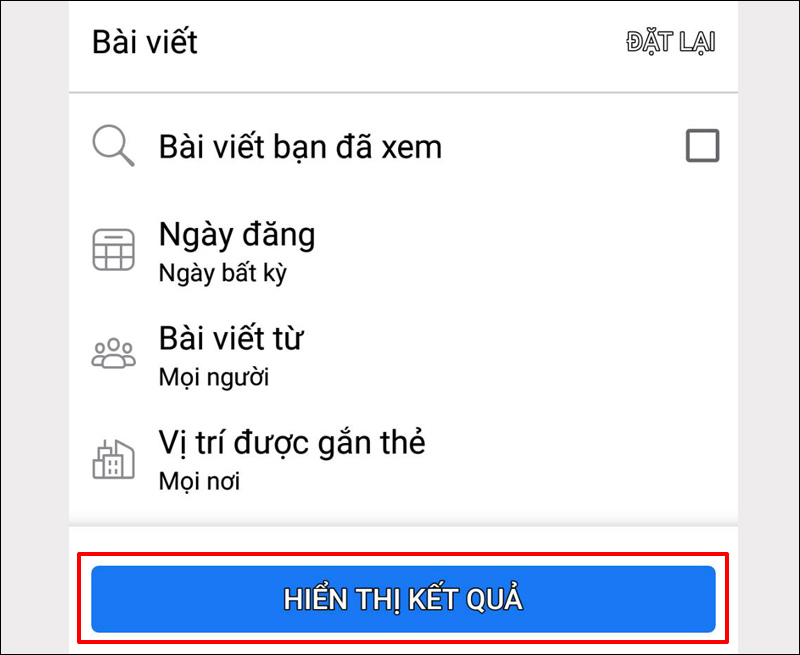 Dùng công cụ Bộ lọc để có kết quả chính xác hơn