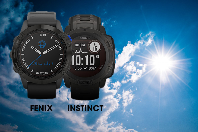 Công nghệ pin mặt trời của Garmin đang được trang bị trên 2 dòng đồng hồ là Instinct và Fenix