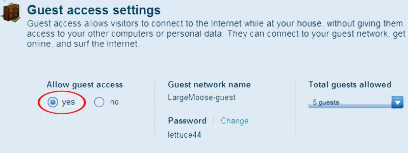 Mục Allow guest access