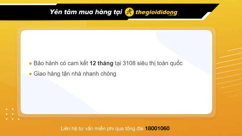 Chính sách bảo hành đầy đủ