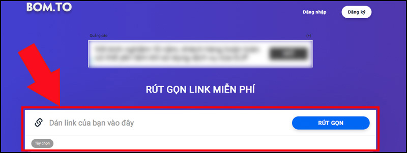 Rút gọn link bằng bom.to
