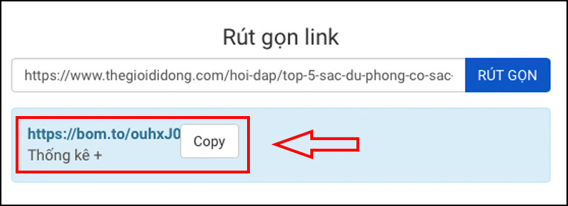 Rút gọn link bằng vnlink.top