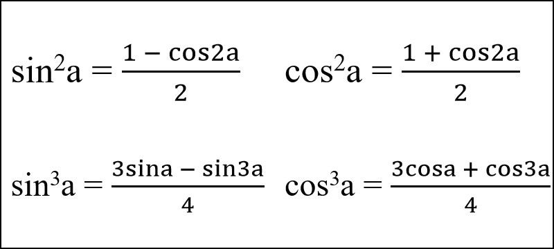 Công thức hạ bậc