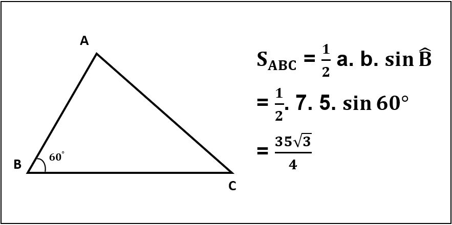 Diện tích tam giác tính theo sin một góc