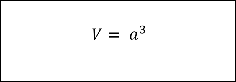 formula volumen de un cubo