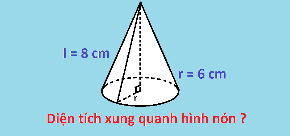 Công thức tính diện xung quanh, diện tích toàn phần, thể tích hình nón - Thegioididong.com