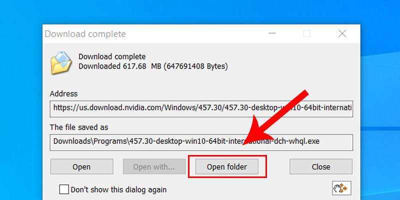 Chọn Open folder