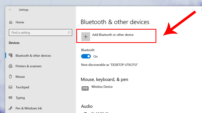 Chọn +Add Bluetooth or other service.
