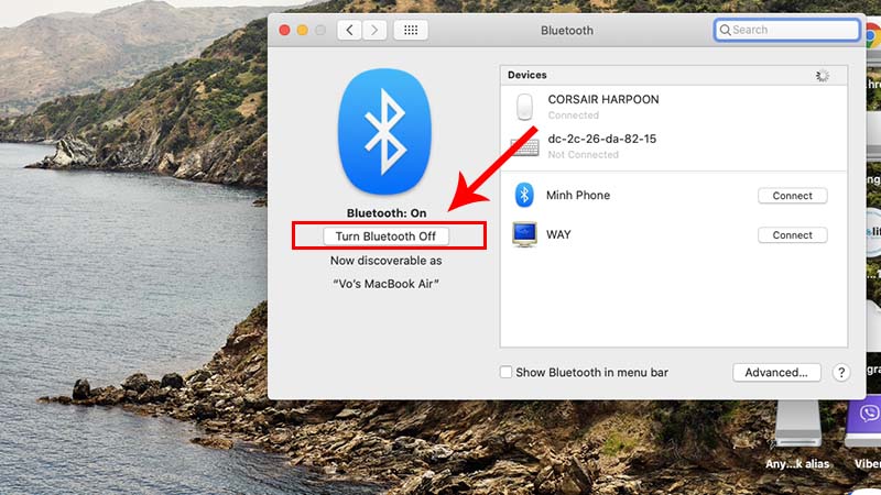Nhấn chọn Turn Bluetooth On để bật nút Bluetooth
