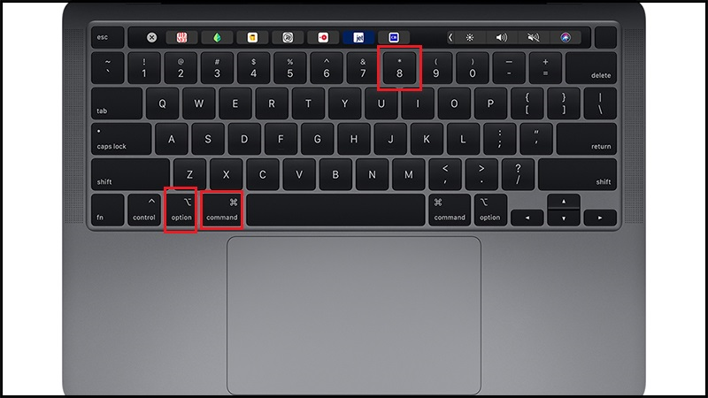 Ấn Option + Command + 8