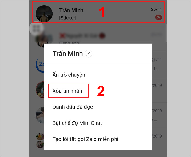 Chọn Xoá tin nhắn