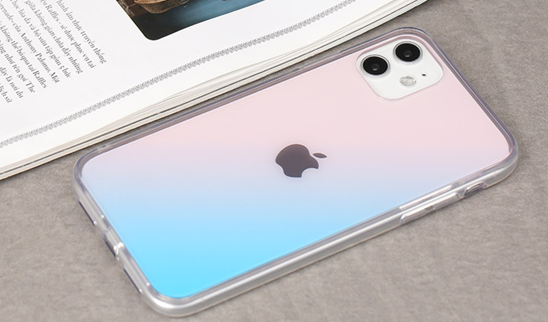 Ốp lưng iPhone 11 nhựa cứng viền dẻo Berty I JM Hồng xanh