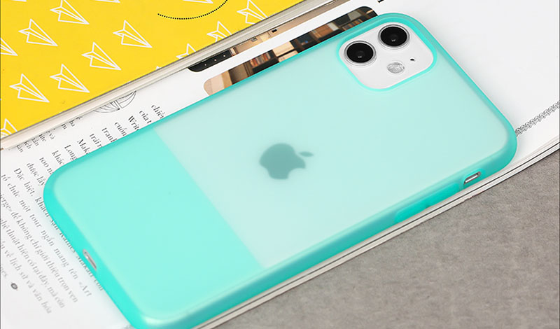 Ốp lưng iPhone 11 nhựa dẻo CONTRAST SILICONE JM Mint
